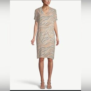 Chico’s Abstract Dot Print Wedge Shift Dress Size 2 (12-14)